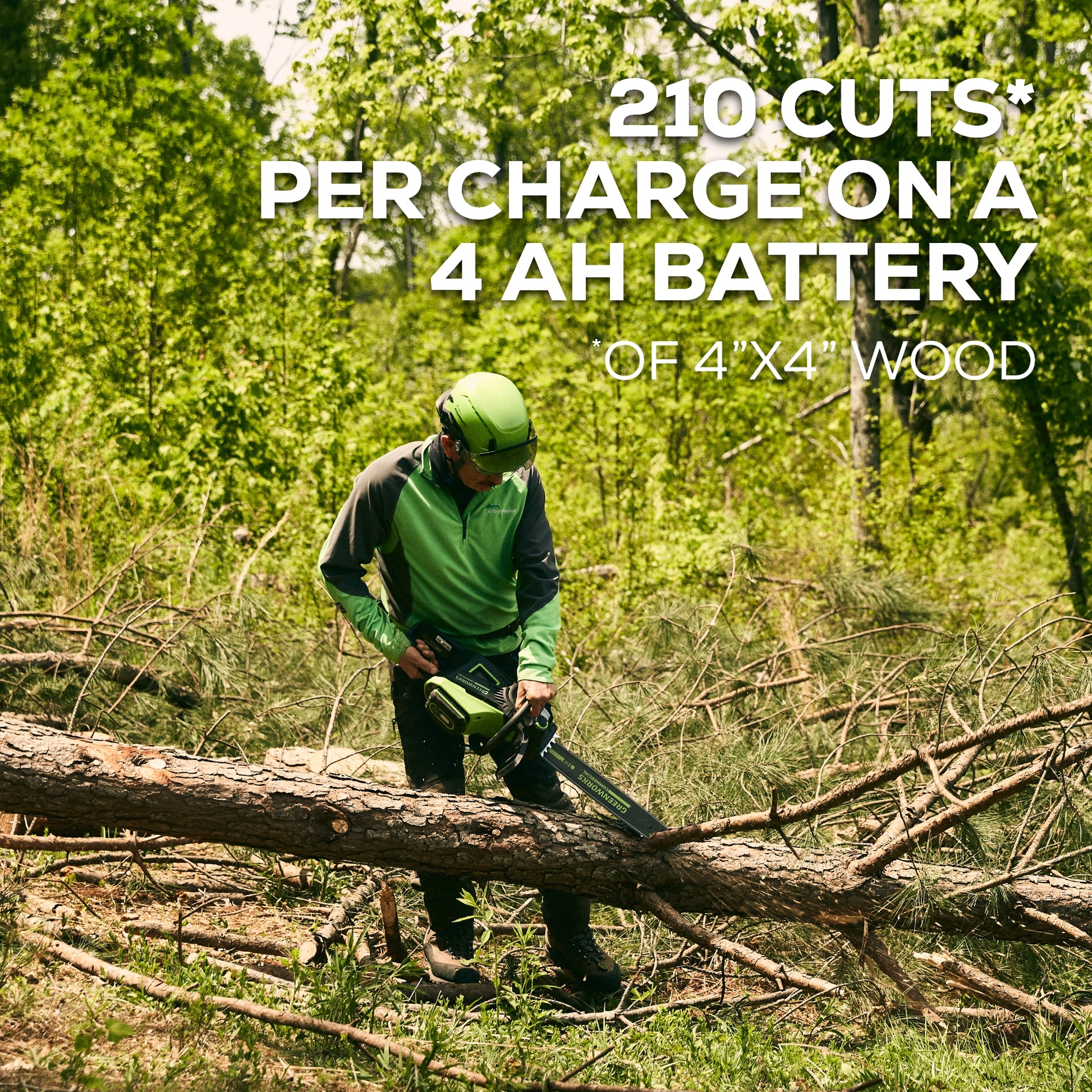 Greenworks 82V 18" 2.7kW Chainsaw w/ 4Ah Battery & Dual Port Charger Greenworks 82V 18" 2.7kW Chainsaw w/ 4Ah Battery & Dual Port Charger