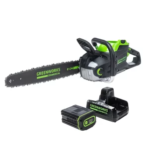 Greenworks 82V 20" 3.4kW Cordless Battery Chainsaw w/ 4.0Ah Battery and Dual Port Rapid Charger