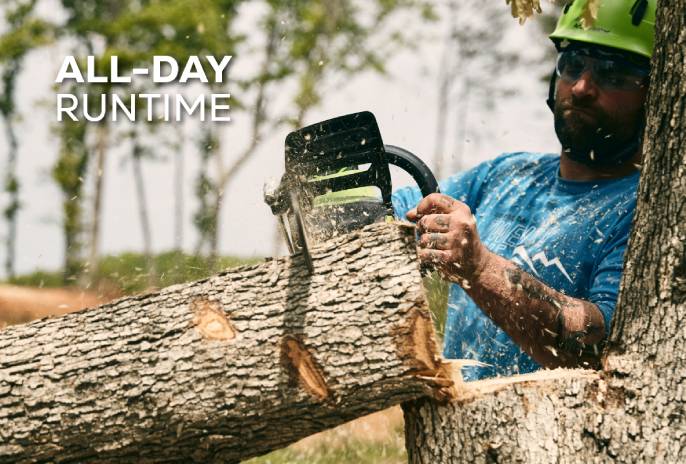 Greenworks 82V 20" 3.4kW Cordless Battery Chainsaw w/ 4.0Ah Battery and Dual Port Rapid Charger Greenworks 82V 20" 3.4kW Cordless Battery Chainsaw w/ 4.0Ah Battery and Dual Port Rapid Charger