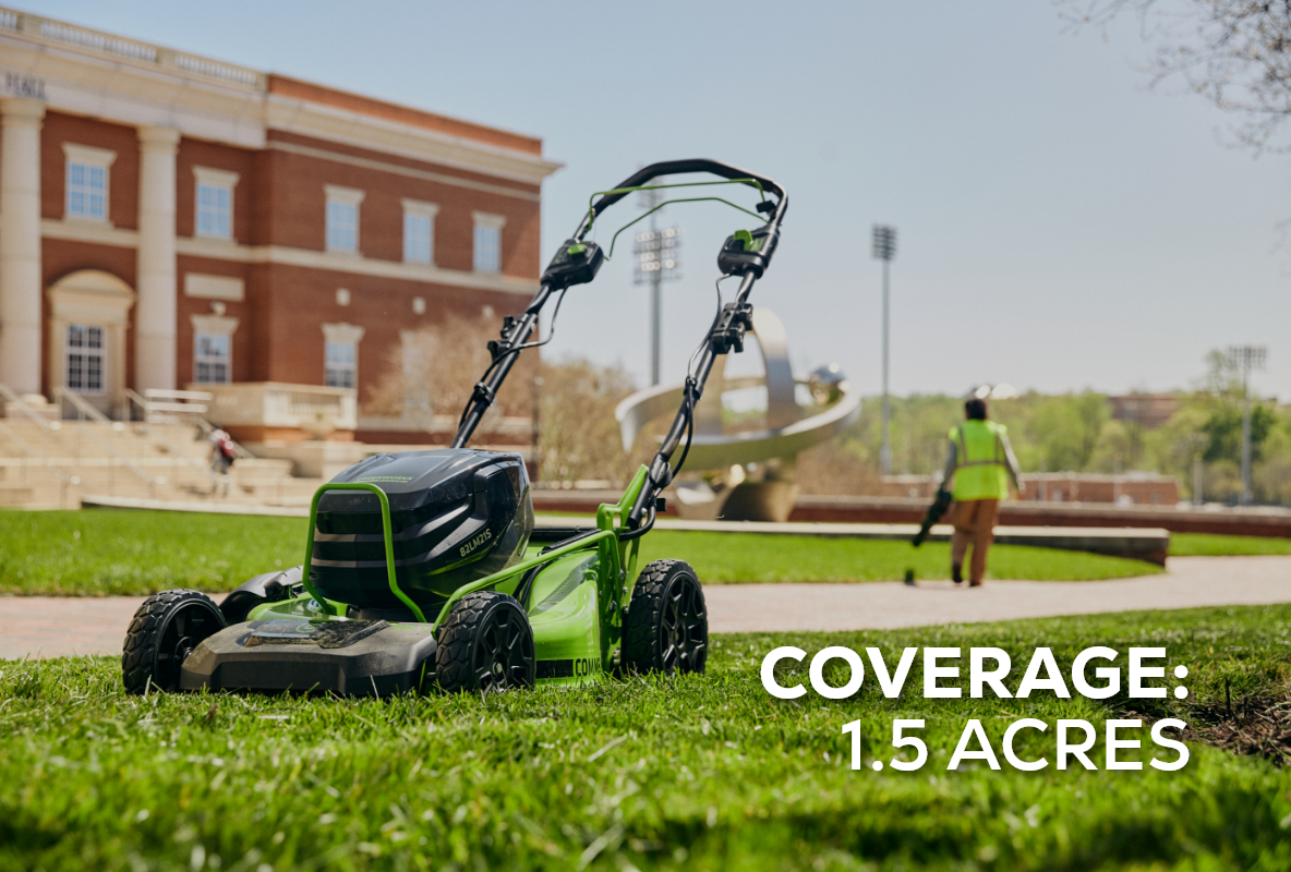 Greenworks 82V 21" Brushless Push Mower w/ 5.0Ah Battery and Dual Port Charger Greenworks 82V 21" Brushless Push Mower w/ 5.0Ah Battery and Dual Port Charger