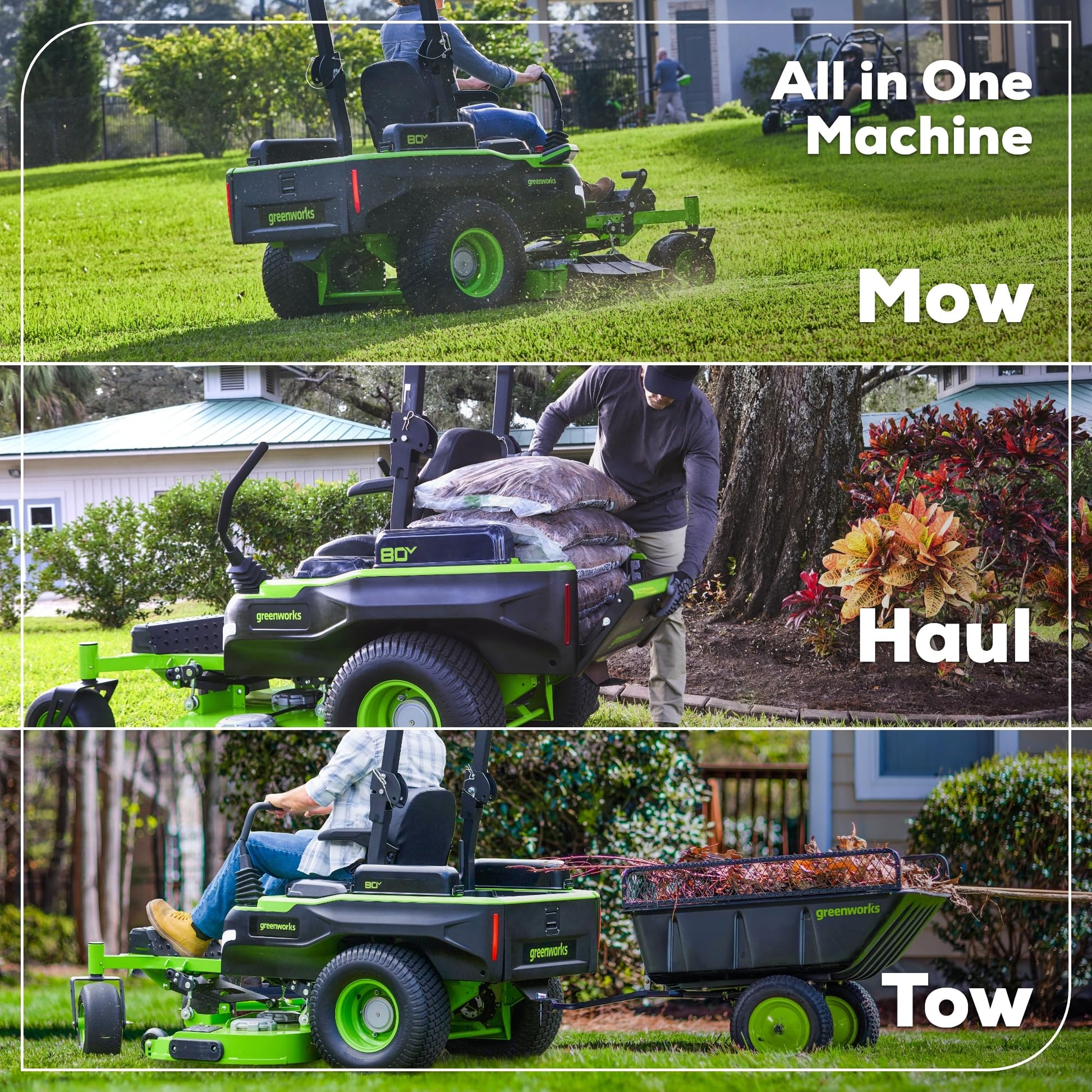 Greenworks 82V 54" MaximusZ Zero Turn Riding Mower with (2) 16.0 Ah , (2) 8.0 Ah ,(2) 4.0 Ah Batteries and 1.5kW Charger Greenworks 82V 54" MaximusZ Zero Turn Riding Mower with (2) 16.0 Ah , (2) 8.0 Ah ,(2) 4.0 Ah Batteries and 1.5kW Charger