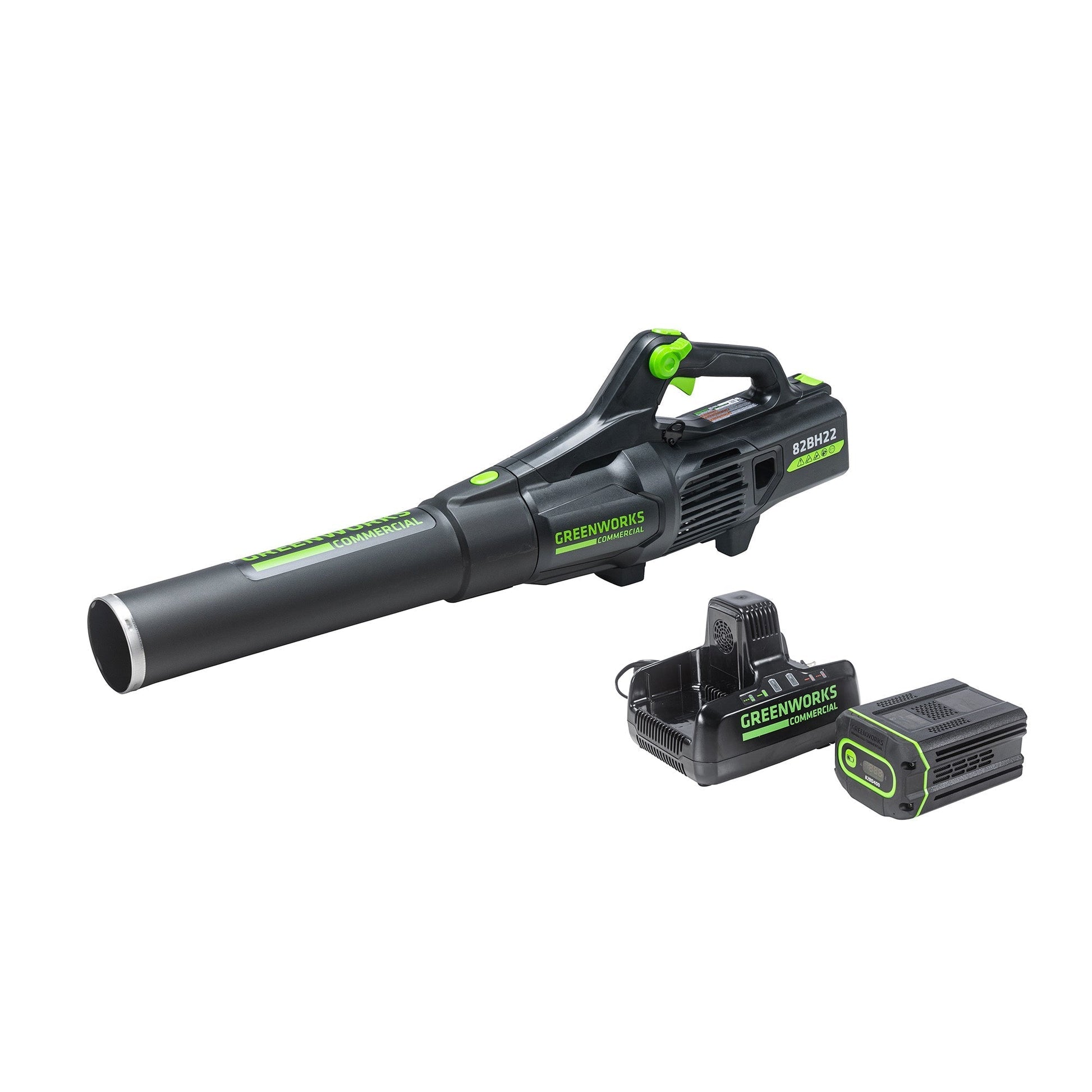 Greenworks 82V Handheld Brushless Axial Blower w/4.0Ah Battery and Dual Port Charger Greenworks 82V Handheld Brushless Axial Blower w/4.0Ah Battery and Dual Port Charger