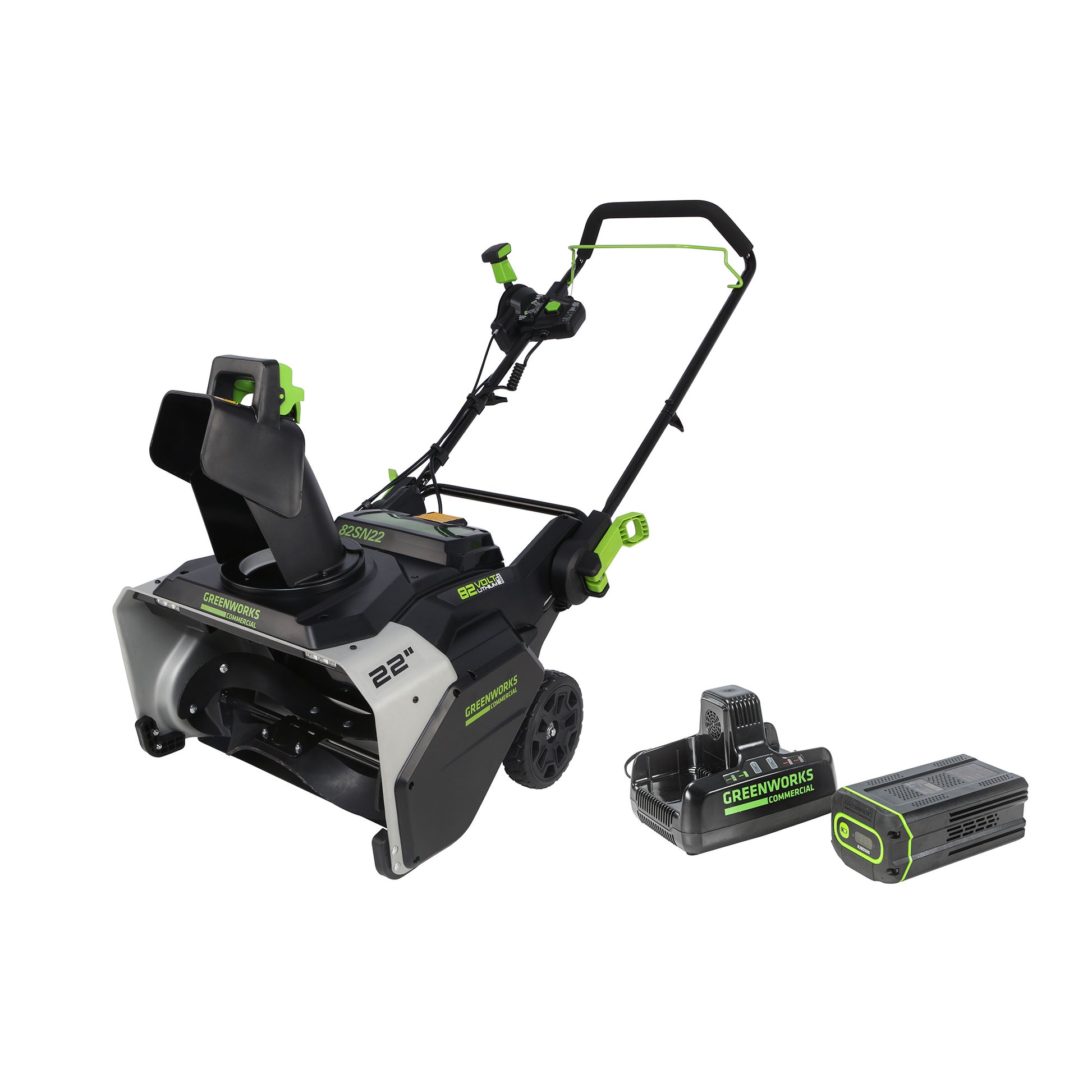 Greenworks 82V 22" Snow Blower w/ 5.0Ah Battery and Dual Port Charger Greenworks 82V 22" Snow Blower w/ 5.0Ah Battery and Dual Port Charger
